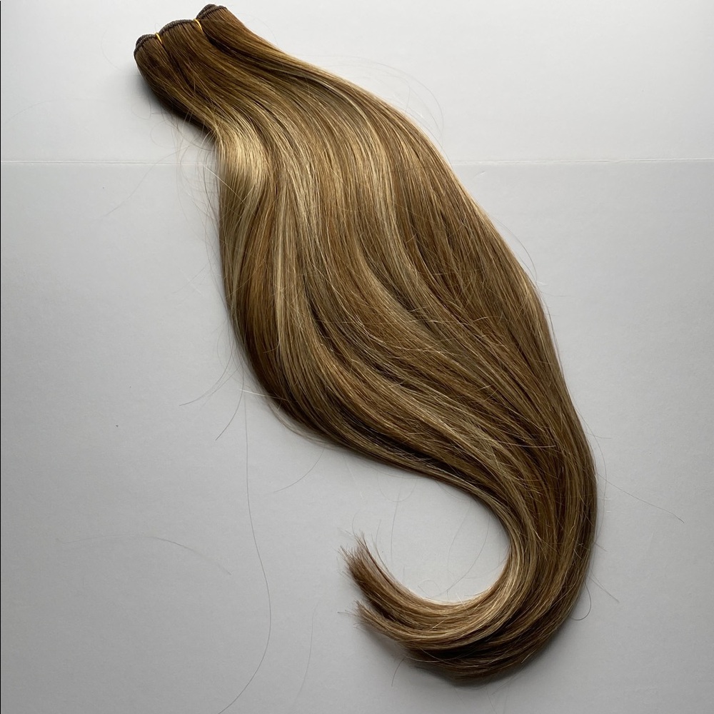 Sew In Double Weft Human Hair Balayage 20 Inch #3/8/22 Brown Blonde 100g